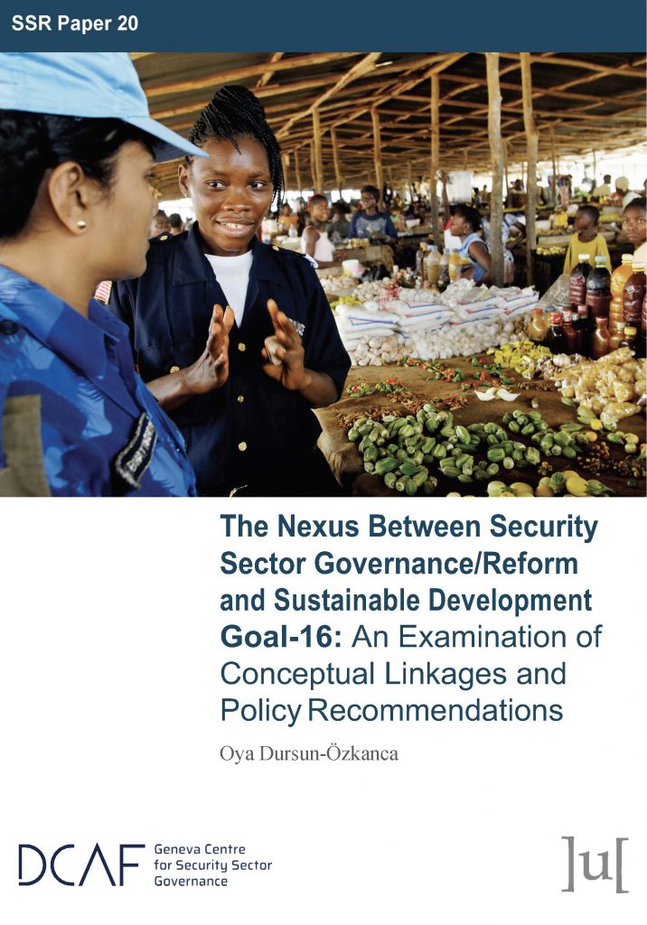 This image has an empty alt attribute; its file name is Book-Cover-the-nexus-between-security-sector-reformgovernance-and-sustainable-development-goal-16-1-716x1024.jpg